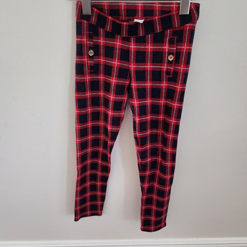 new Janie And jack girls red plaid pants Size 7